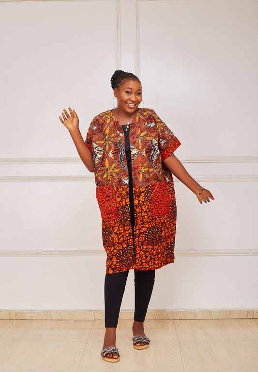 MIDE Ankara Kimono| African Print Kaftan| Ready-To-Wear| Nigerian Dress |Ankara Dress|African Boubou Maxi Dress.