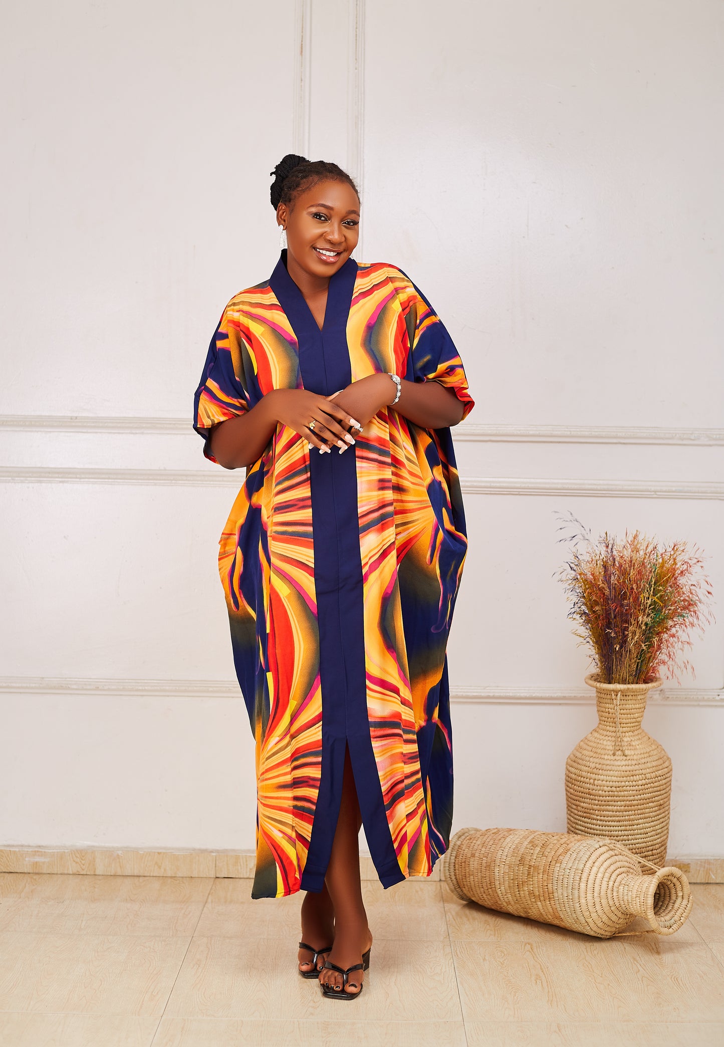 MIMI Crepe Kaftan |Rich Aunty Boubou| Nigerian Dress|Ankara Dress|African Boubou Maxi Dress.