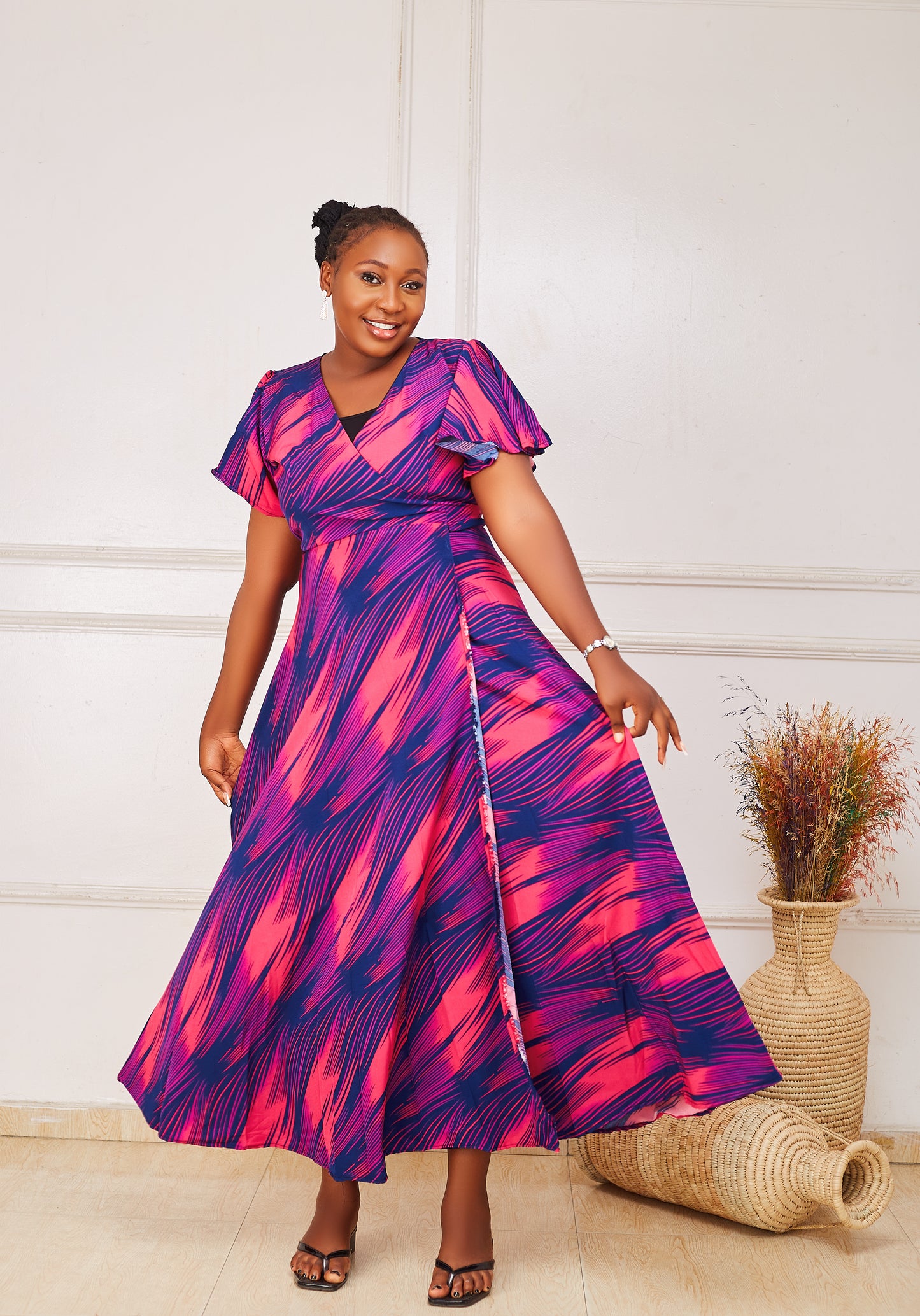 OLIVE Wrap Dress| Ready-To-Wear | Women Fashion| Nigerian Dress |Ankara Dress| African Boubou Maxi Dress.