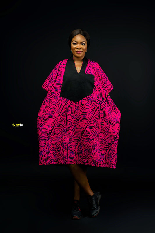 FOLA Short Ankara Kaftan/Bubu| Nigerian Dress |Ankara Dress |African Print Dress |African Boubou Maxi Dress.