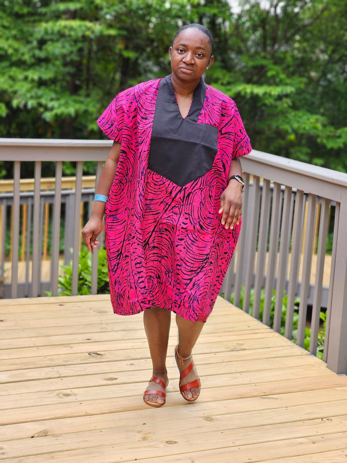 FOLA Short Ankara Kaftan/Bubu| Nigerian Dress |Ankara Dress |African Print Dress |African Boubou Maxi Dress.